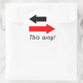 Sticker Rond Deux flèches rouges noires pointant vers le chemin (Sac)