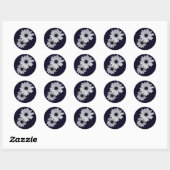 Sticker Rond deux fleurs blanches (Feuille)