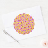 Sticker Rond Deux Fleurs Roses (Enveloppe)