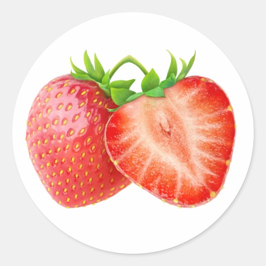 Sticker Rond Deux fraises (Devant)