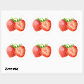 Sticker Rond Deux fraises (Feuille)