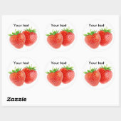 Sticker Rond Deux fraises en forme de coeur (Feuille)