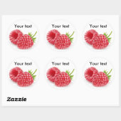 Sticker Rond Deux framboises (Feuille)