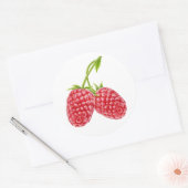 Sticker Rond Deux framboises (Enveloppe)
