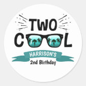 Sticker Rond Deux garçons Cool 2e anniversaire (Devant)