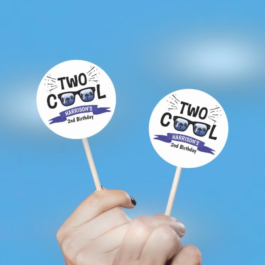 Sticker Rond Deux garçons Cool 2e anniversaire