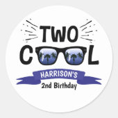 Sticker Rond Deux garçons Cool 2e anniversaire (Devant)