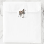 Sticker Rond Deux Greyhound Friends Dog Art (Sac)