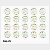 Sticker Rond Deux jungle sauvage Verdure & Merci d'or Anniversa (Feuille)