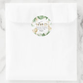 Sticker Rond Deux jungle sauvage Verdure & Merci d'or Anniversa (Sac)