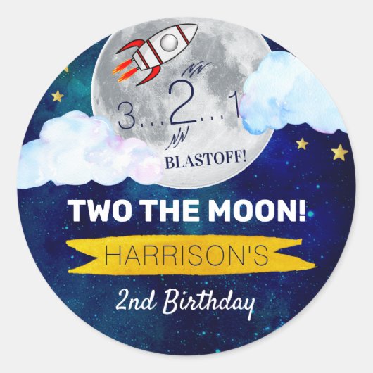 Sticker Rond Deux La Lune 2e Anniversaire (Devant)