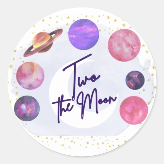 Sticker Rond Deux la Lune 2e anniversaire (Devant)