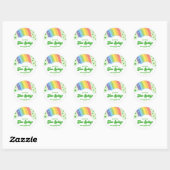 Sticker Rond Deux Lucky Charm Rainbow 2e fête d'anniversaire (Feuille)
