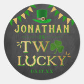 Sticker Rond Deux Lucky St. Patrick's Day 2e anniversaire (Devant)