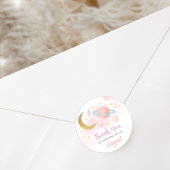 Sticker Rond Deux lune et étoiles fête d'anniversaire