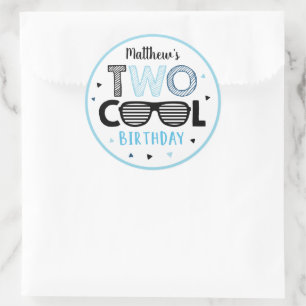 Sticker Rond Deux Lunettes de soleil Cool garçon deuxième ann