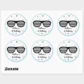 Sticker Rond Deux Lunettes de soleil Cool garçon deuxième anniv (Feuille)