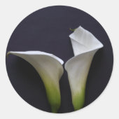 Sticker Rond Deux lys calla sur le noir (Devant)