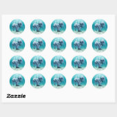 Sticker Rond Deux Manatees (Feuille)