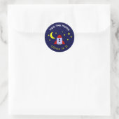 Sticker Rond Deux Moon Space Rocket Ship 2e anniversaire (Sac)