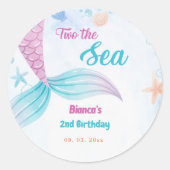 Sticker Rond Deux nautiques de la mer 2e fête d'anniversaire (Devant)