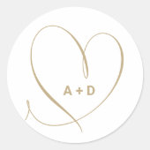 Sticker Rond Deux noms initiales amour coeur (Devant)