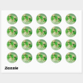 Sticker Rond Deux Nounours avec Shamrock (Feuille)