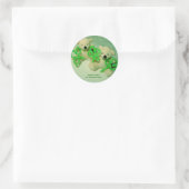 Sticker Rond Deux Nounours avec Shamrock (Sac)