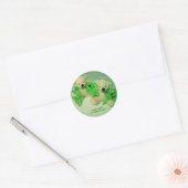 Sticker Rond Deux Nounours avec Shamrock (Enveloppe)