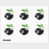 Sticker Rond Deux olives noires (Feuille)