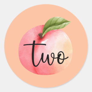 Sticker Rond Deux pêches douces 2e anniversaire