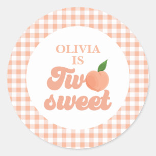 Sticker Rond Deux pêches douces Anniversaire