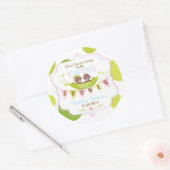 Sticker Rond Deux petits pois dans un pod African Twins Boy Gir (Enveloppe)
