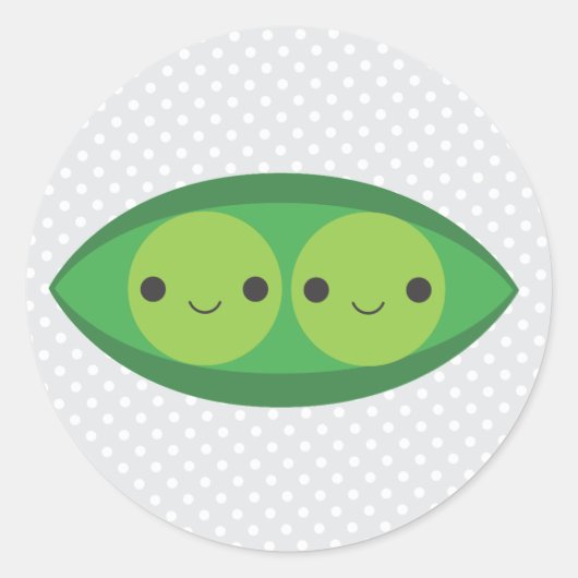 Sticker Rond Deux petits pois dans un pois (Devant)
