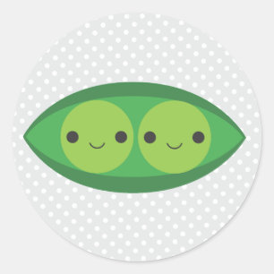 Sticker Rond Deux petits pois dans un pois