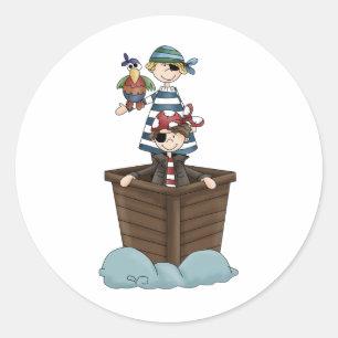 Sticker Rond Deux pirates