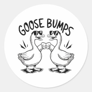 Sticker Rond Deux poings d'oies qui battent chacun