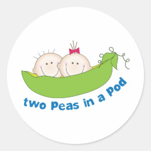 Sticker Rond Deux pois dans une cosse