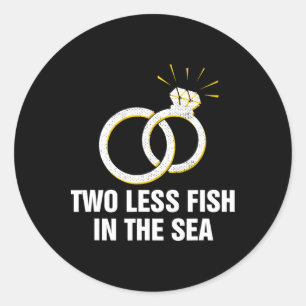 Sticker Rond Deux Poissons De Moins Dans La Mariée Mariage De L