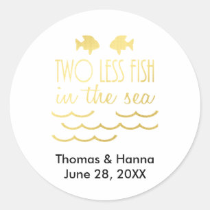 Sticker Rond Deux poissons de moins dans le Mariage marin