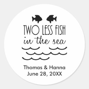 Sticker Rond Deux poissons de moins dans le Mariage marin