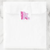 Sticker Rond Deux Poodle rose (Sac)