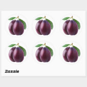 Sticker Rond Deux prunes pourpres (Feuille)