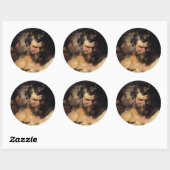 Sticker Rond Deux Satyres (Feuille)