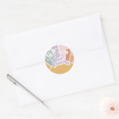Sticker Rond Deux Sunshine Retro Super Rainbow Daisy (Enveloppe)