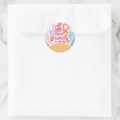 Sticker Rond Deux Sunshine Retro Super Rainbow Daisy (Sac)