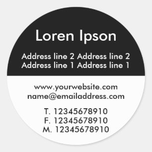 Sticker Rond Deux tons noir et blanc II Business / Profil