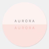 Sticker Rond Deux tons rose minimaliste (Devant)