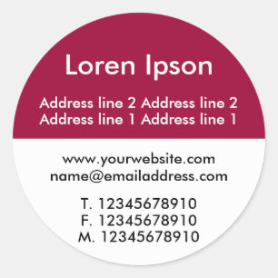 Sticker Rond Deux tons rouge foncé et blanc Business / Profil