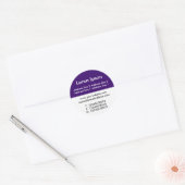 Sticker Rond Deux tons violet et blanc affaires / profil (Enveloppe)